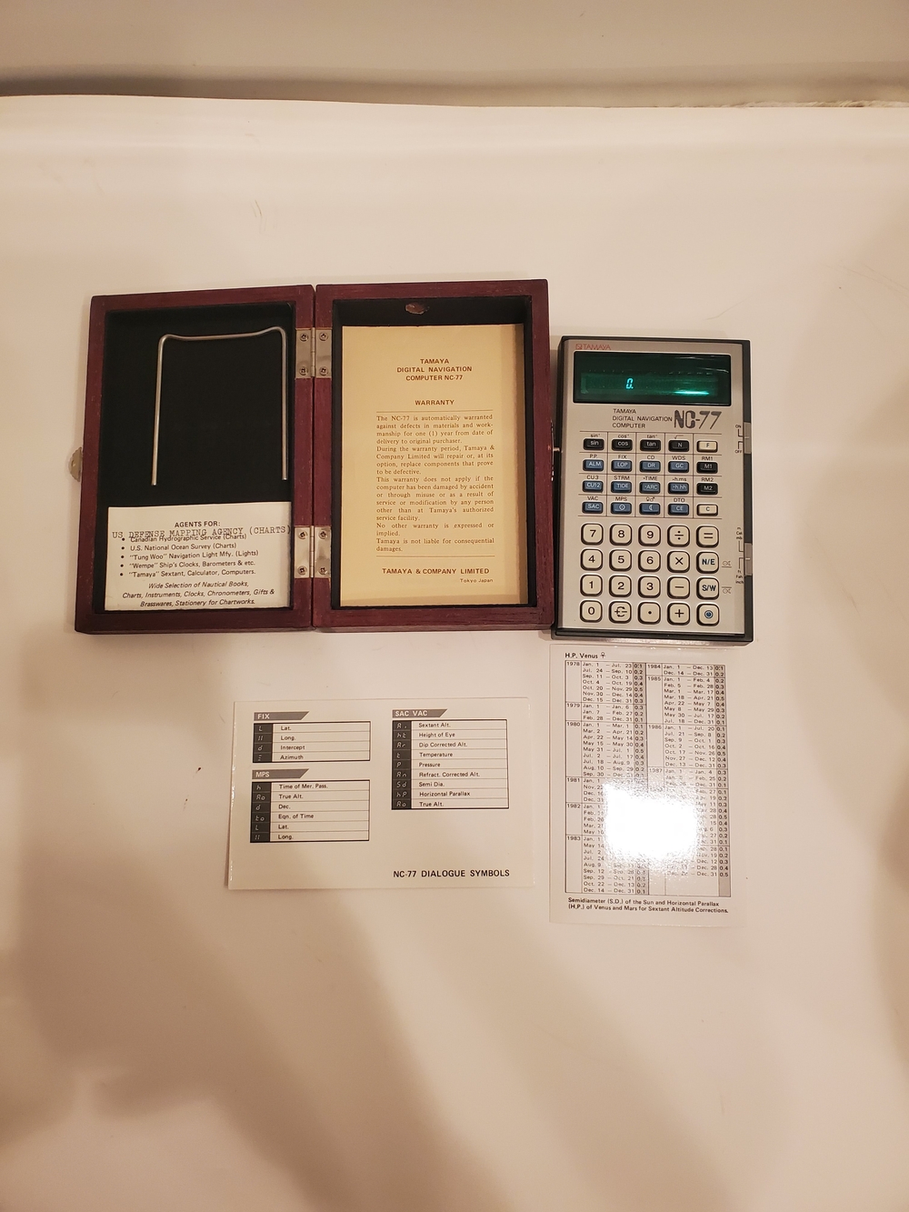 Vintage Tamaya NC-77 Scientific Calculator in Beige and Green